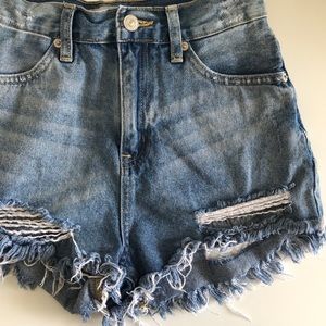High waist denim shorts
